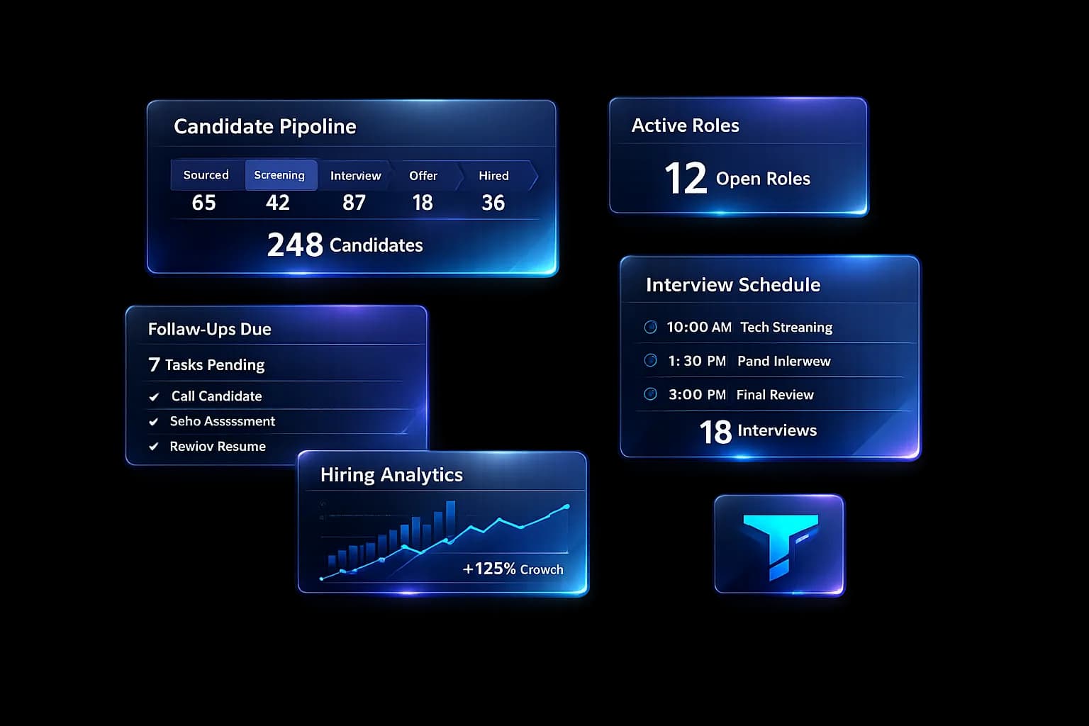 TalentSyncHQ recruiting pipeline dashboard